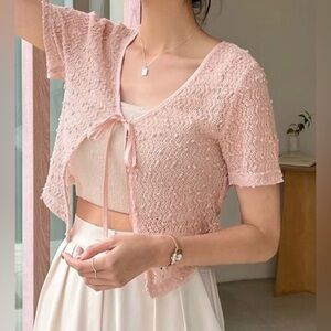Elegant Pink Knit Sweater